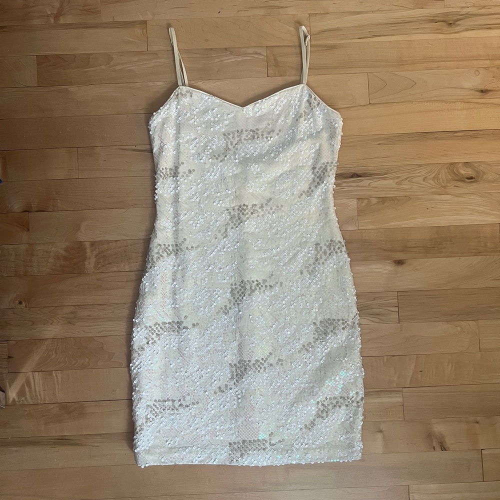 Bodycon Cream Sequin Dress